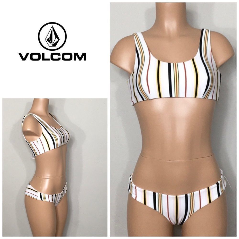 New Volcom stripe bikini. S/M